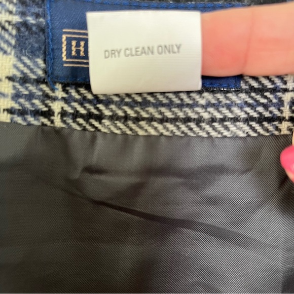 VTG Herman Geist Wrap Skirt Size16 Academia Mini Wool Blend Plaid Lined Classic - Picture 5 of 8